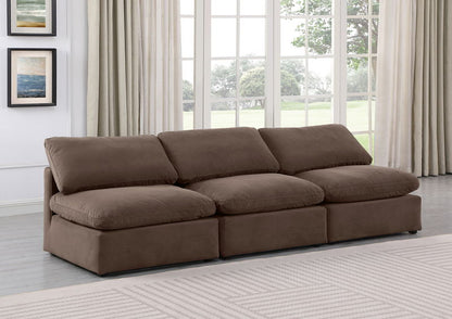 Indulge - Velvet 3 Seat Modular Armless Sofa