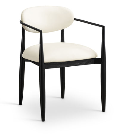 Riccio - Faux Leather Dining Arm Chair (Set of 2) - Black Frame