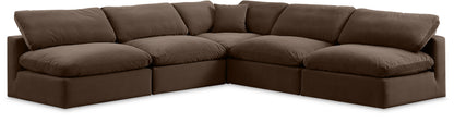 Comfy - 5 Piece Velvet Modular Corner Armless Sectional