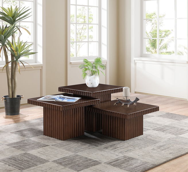 Spencer - Oak Veneer 3 Piece Coffee Tabl