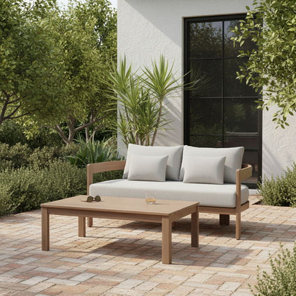 Newport - Water Resistant Fabric 65" Upholstered Outdoor Patio Loveseat