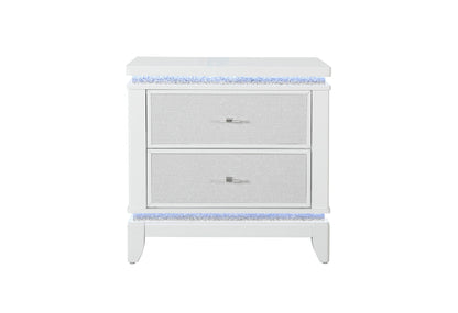 Alina - Nightstand With LED And USB - White