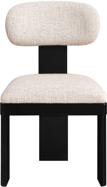 Timbra - Linen Textured Fabric Upholstered Dining Chair (Set of 2) - Black Base